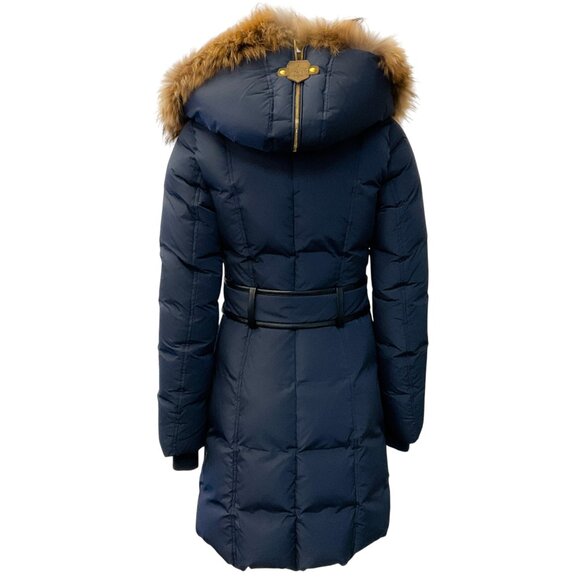 Mackage Navy Blue Trish Down Coat with Fur Detail - Picture 3 of 5